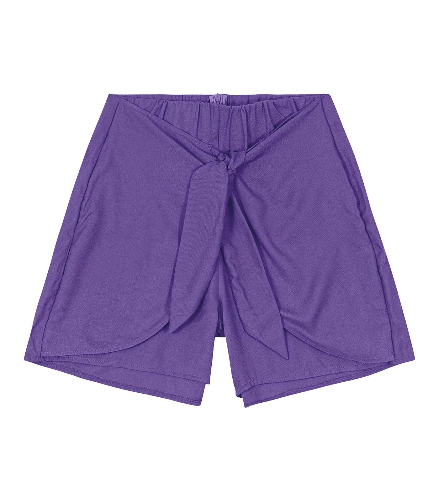 Shorts Feminino Faixa Dupla Viscose Endless Roxo Gg