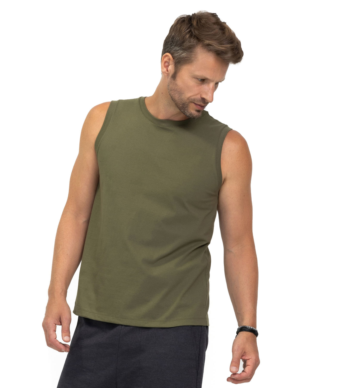 Machão Masculino Básico Meia Malha Diametro Verde Gg