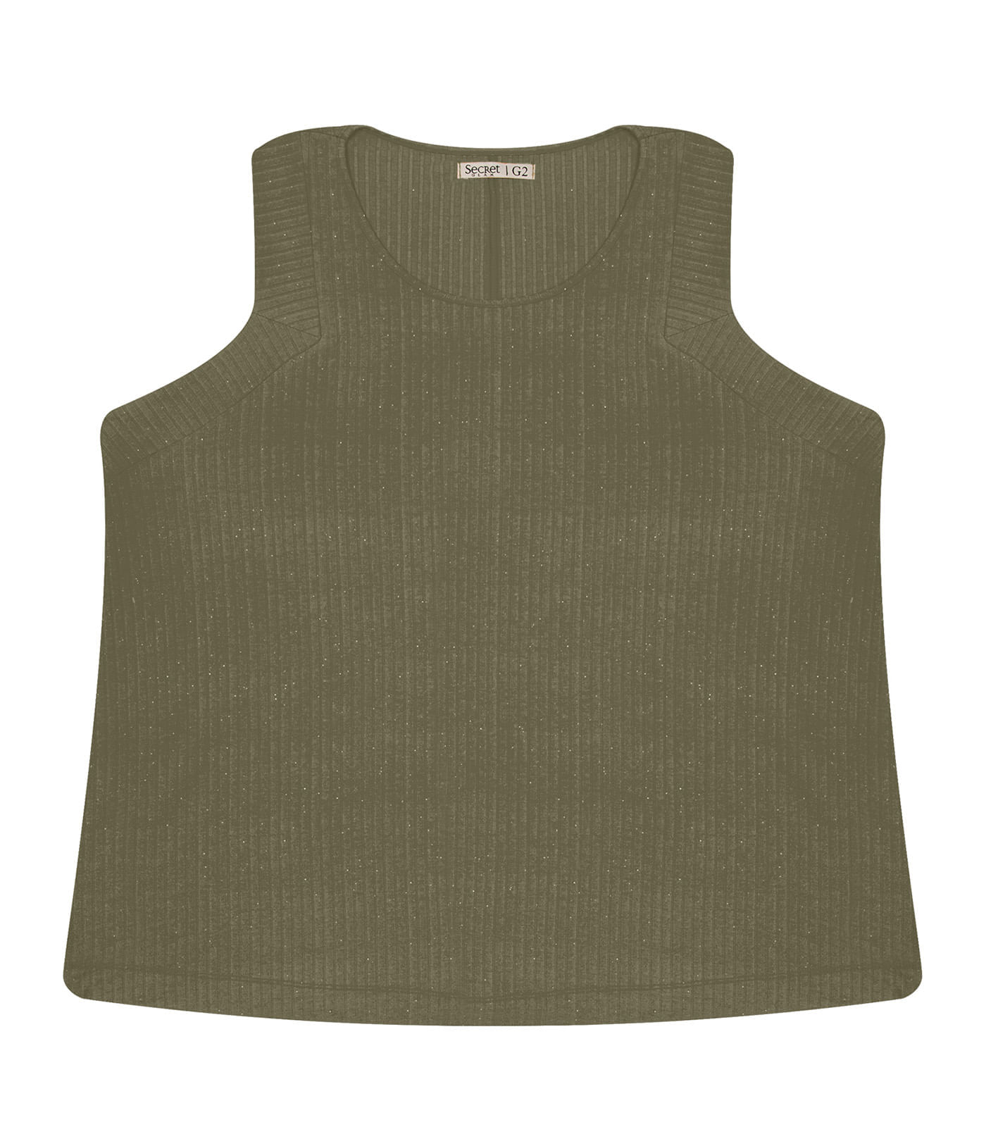 Regata Feminina Plus Size Ribana Lurex Secret Glam Verde Plus G3