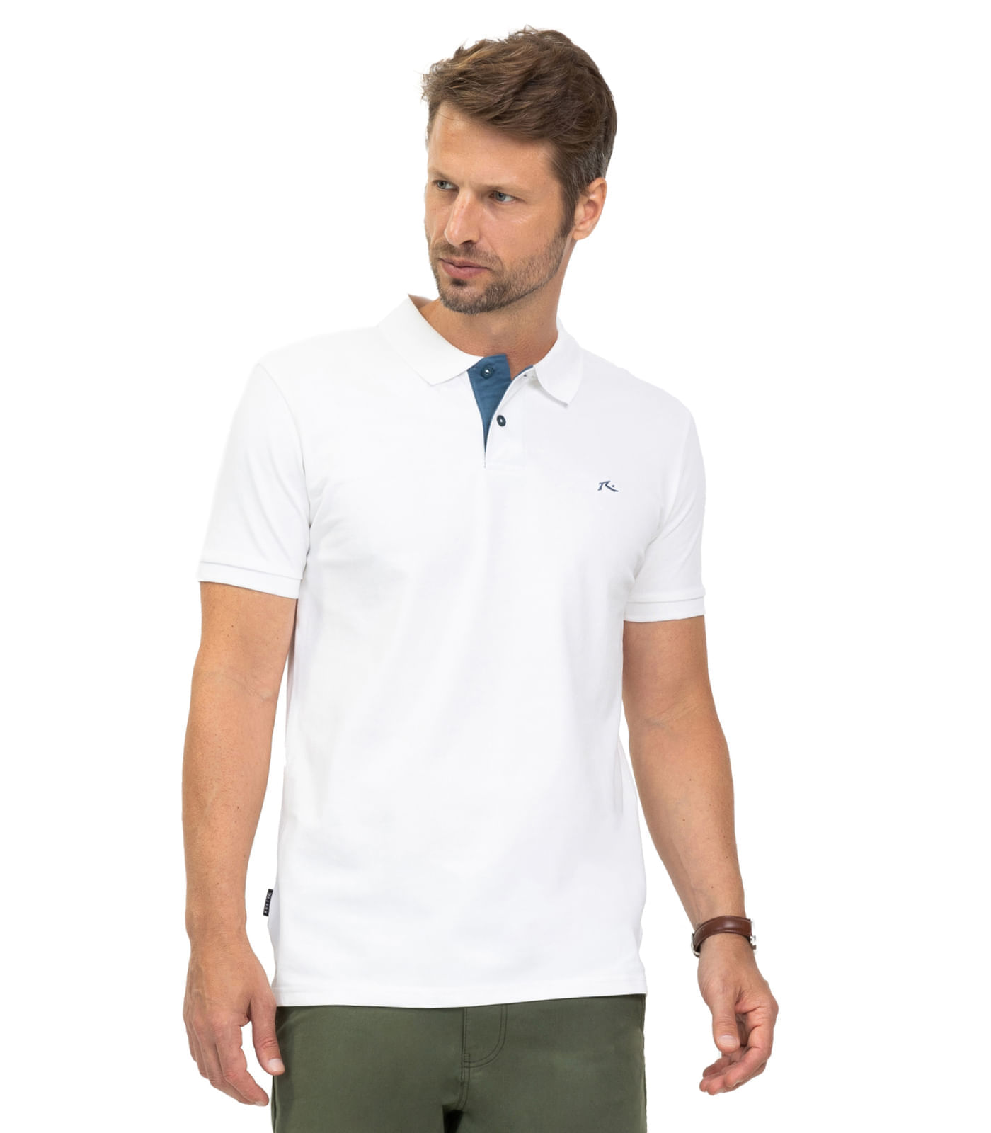 Polo Masculina Piquet Diametro Branco Gg