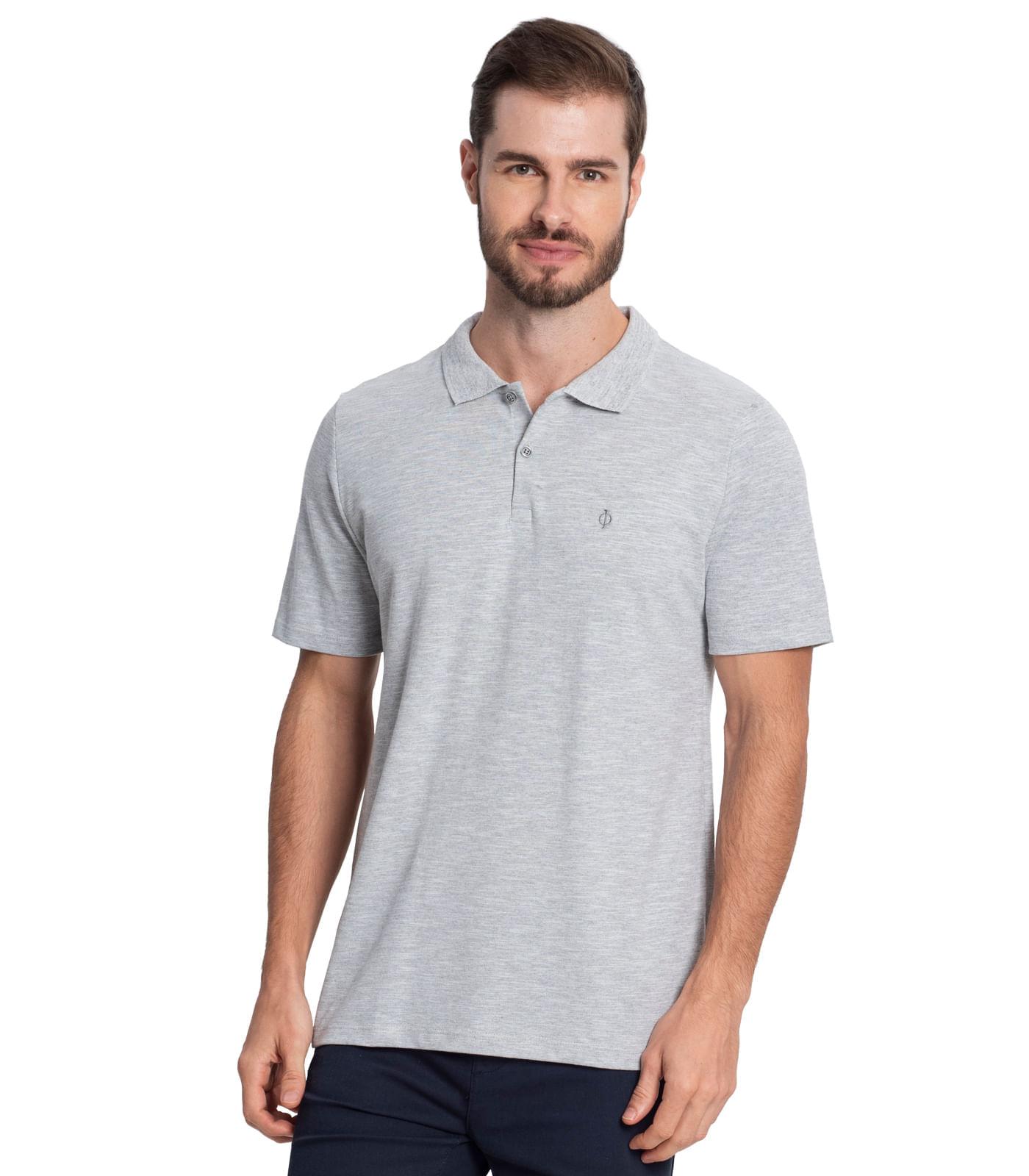 Polo Masculina Básica Piquê Diametro Cinza M