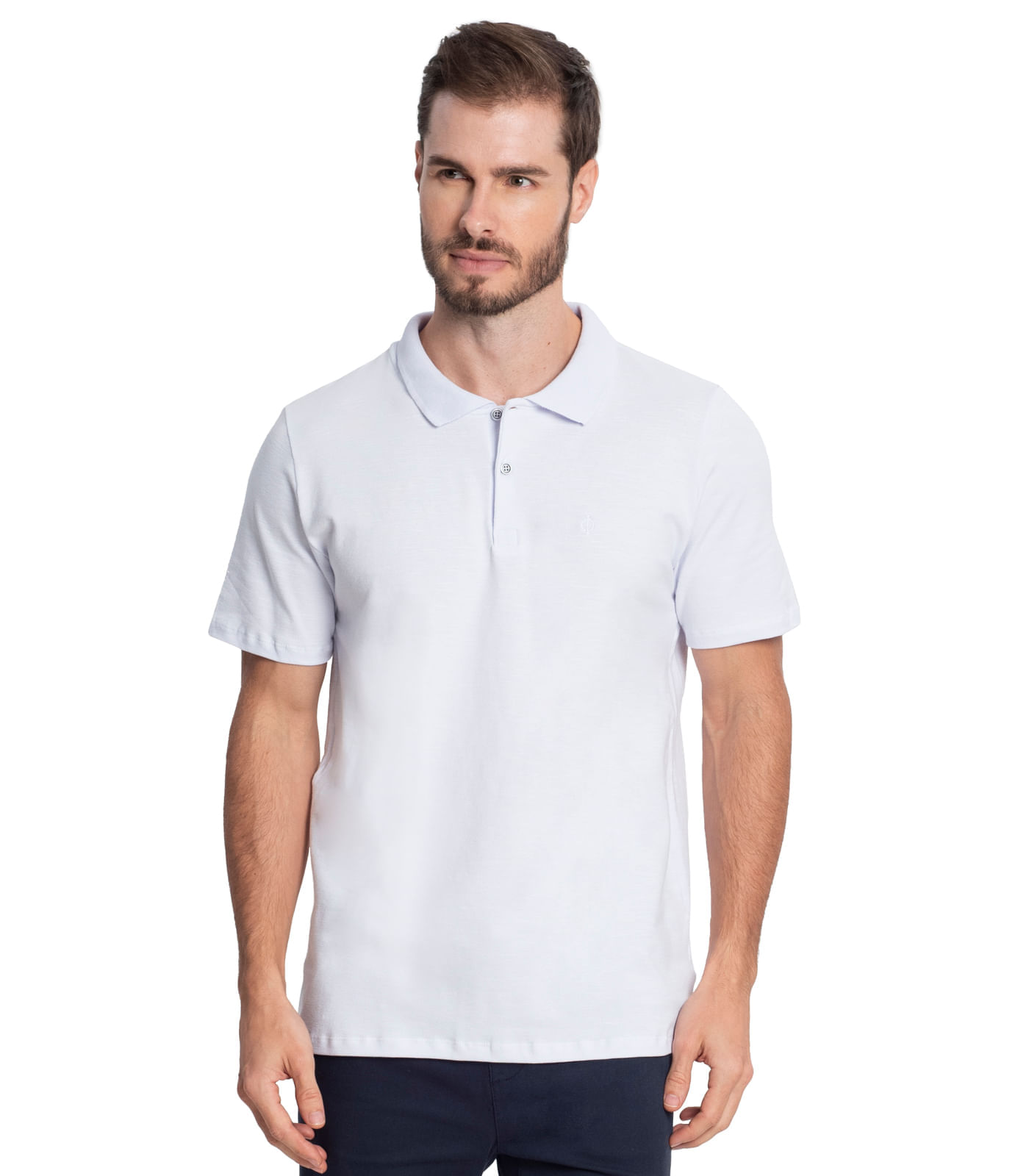 Polo Masculina Básica Piquê Diametro Branco M