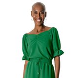 Blusa De Manga Bufante Feminina  Rovitex Verde G