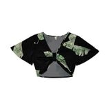 Blusa Cropped Folhagem Rovitex Preto M