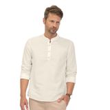 Camisa Manga Longa Linho Flamê Diametro Bege P