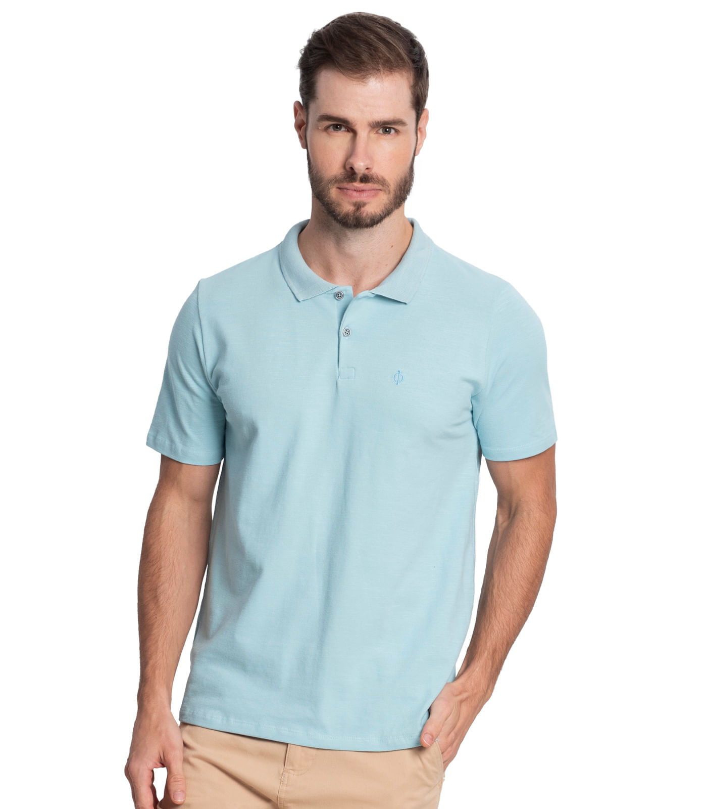Polo Masculina Básica Piquê Diametro Azul P