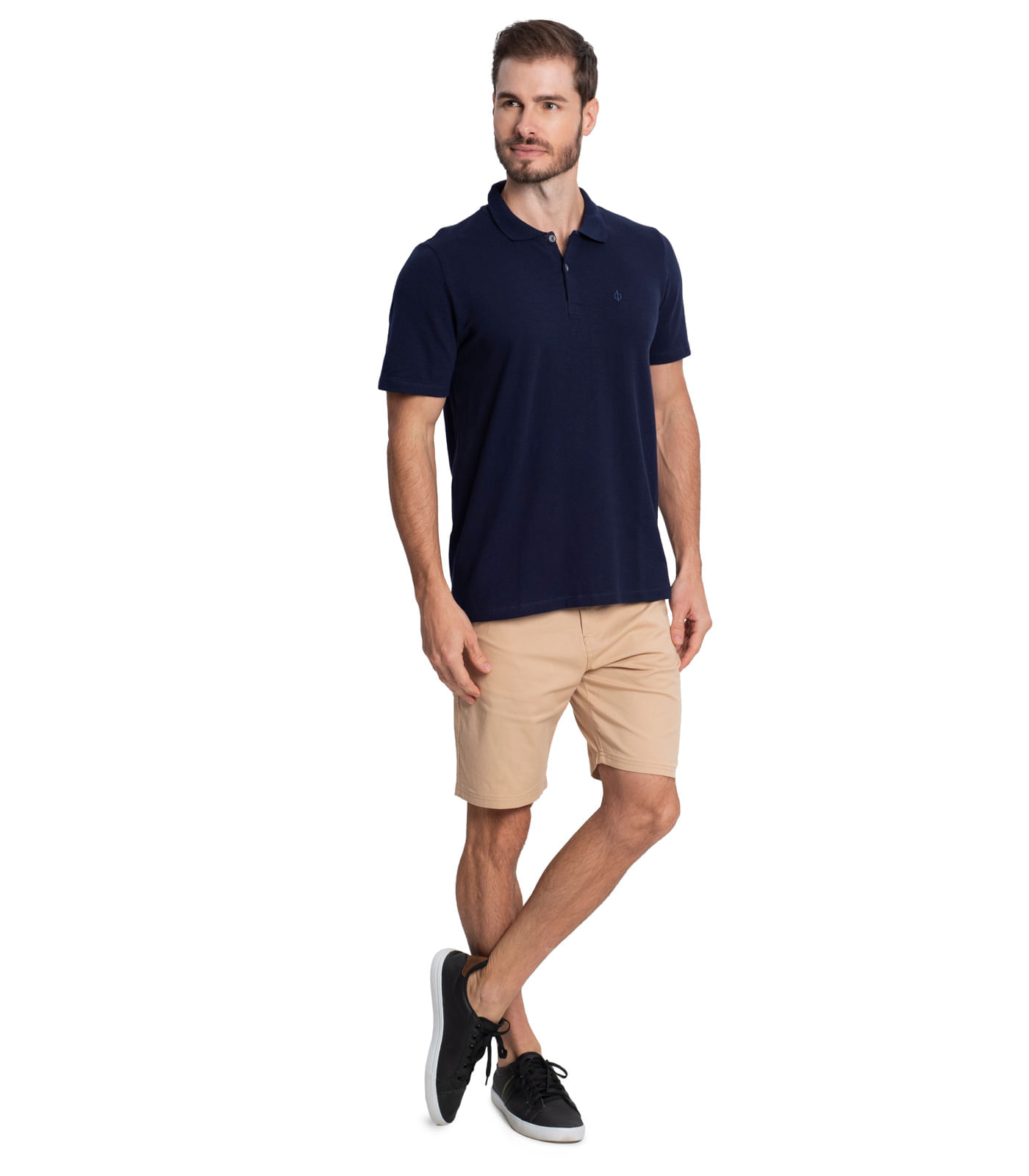 Polo Masculina Básica Piquê Diametro Azul M