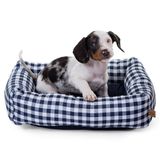 Cama Flex Fábrica Pet Xadrez Azul Marinho - Tam. G