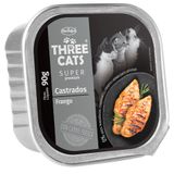 Ração Úmida Three Cats Super Premium Patê Frango Para Gatos Castrados - 90 G