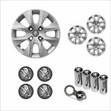 Jogo Calota Aro 14 206 207 208 2015 2016 Peugeot + Emblema Resinado + Tampa Ventil Antifurto