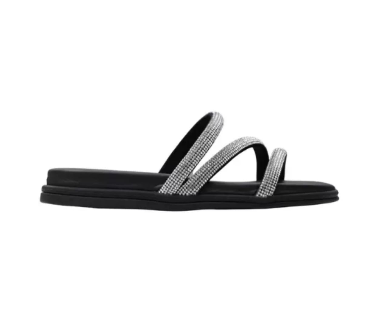 Rasteira Beira Rio Feminino Slide Com Strass 8488.108.7551