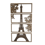 Quadro Torre Eiffel Mdf Cru 3mm 4 Partes