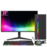 Computador RGB Intel Core i5 8GB SSD 256GB Kit Gamer Monitor LED 24" Windows 10 3green Colors