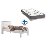 Cama Solteiro Conquista Pérola + Colchão Branco