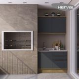 Cozinha Modulada Pequena 100% Mdf Herval Ten, 120 Cm