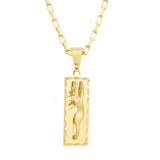 Corrente Masculina De Ouro 18k Com Pingente Placa Cristo