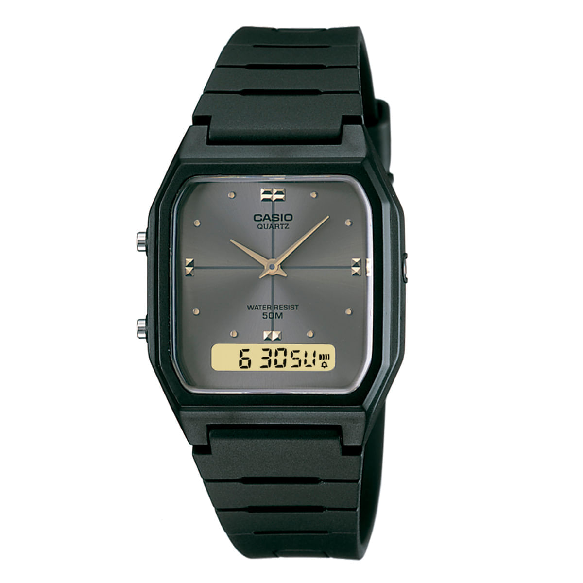 Relógio Casio Unissex Preto Anadigi AW-48HE-8AVDF