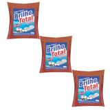 Sabão Pastoso Brilho Total Sachê 200gr P/ Prataria Cromados Kit 3 Unidades