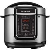 Panela Pressao Mondial 5l Pe38 Digital - 4155-01 Inox/preto 110 Volts