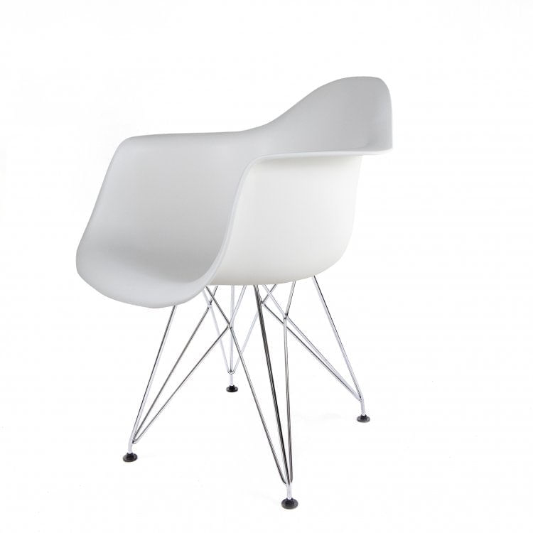 Cadeira para Escritório Apoio Braços Eames ARM PP Eiffel Empório Tiffany Branco/Cinza