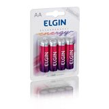 4 Pilhas Recarregavel Elgin Aa 2500 Mah Ate 1000 Recargas