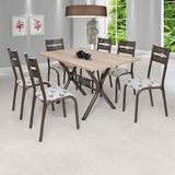Conjunto Mesa Tampo Bp Tok E 6 Cadeiras Luna Ciplafe