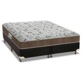 Cama Box Queen: Colchão Espuma D45 Probel Hiper Resistente Pró Dormir Sênior + Base Black(158x198)