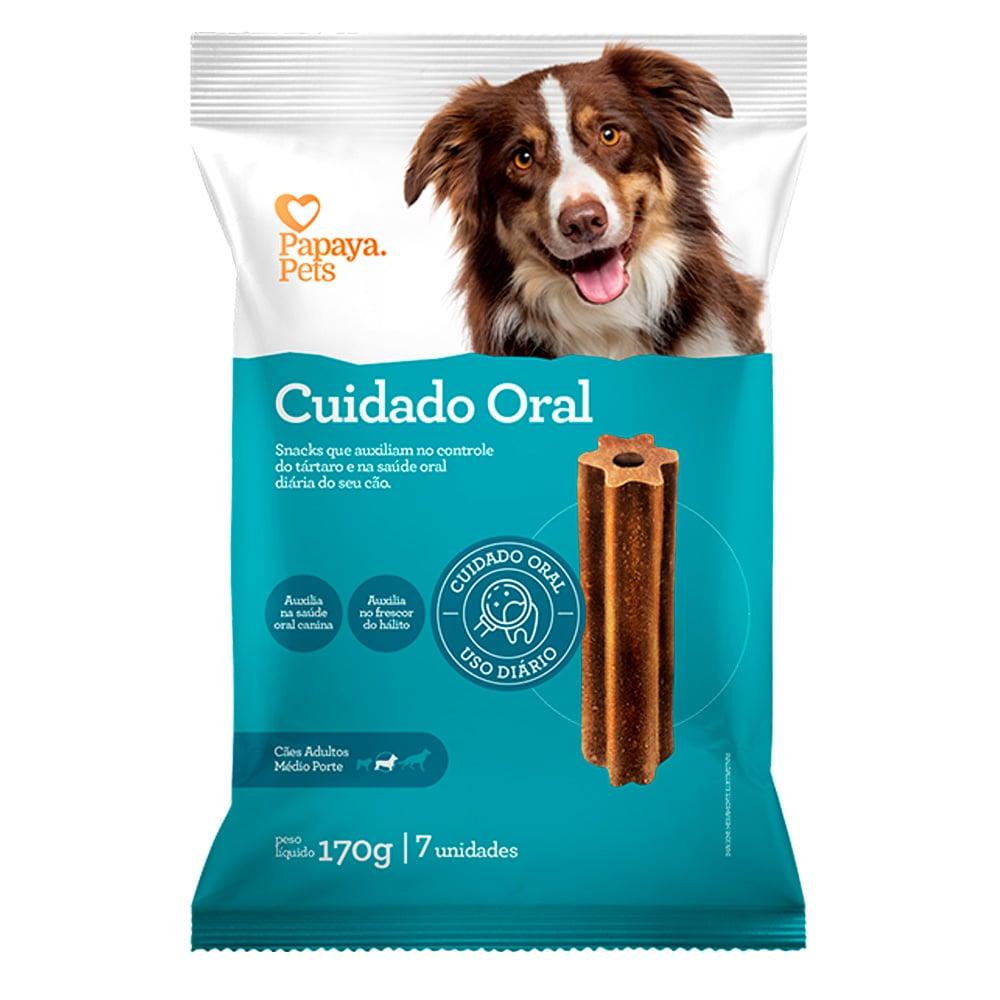 Petisco Papaya Pets Cuidado Oral Para Cães Adultos Porte Médio Sabor