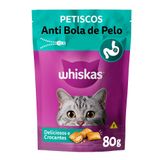 Petisco Whiskas Temptations Anti Bola De Pelo Para Gatos Adultos - 80 G