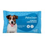 Toalhas Umedecidas Pet Clean - 50 Unidades