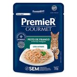 Ração Úmida Premier Gourmet Peito De Frango E Arroz Integral Para Gatos Castrados - 70 G