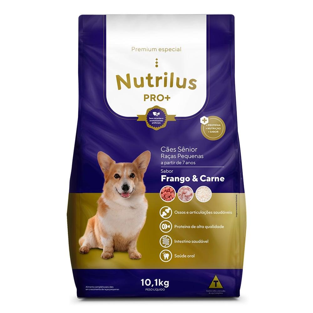 Ração Seca Nutrilus Pro+ Frango &amp; Carne Para Cães Sênior De Raças Pequenas - 10,1 Kg