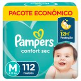 Fraldas Pampers Confort Sec Max M 112 Unidades