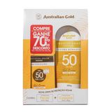 Protetor Solar Australian Gold Fps 50 200g  + Protetor Facial Antipoluição Fps50 50g