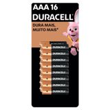 Pilha Duracell Alcalina AAA 16 Unidades