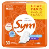 Absorvente Sym Regular Seca Com Abas Odor Block 30 Unidades