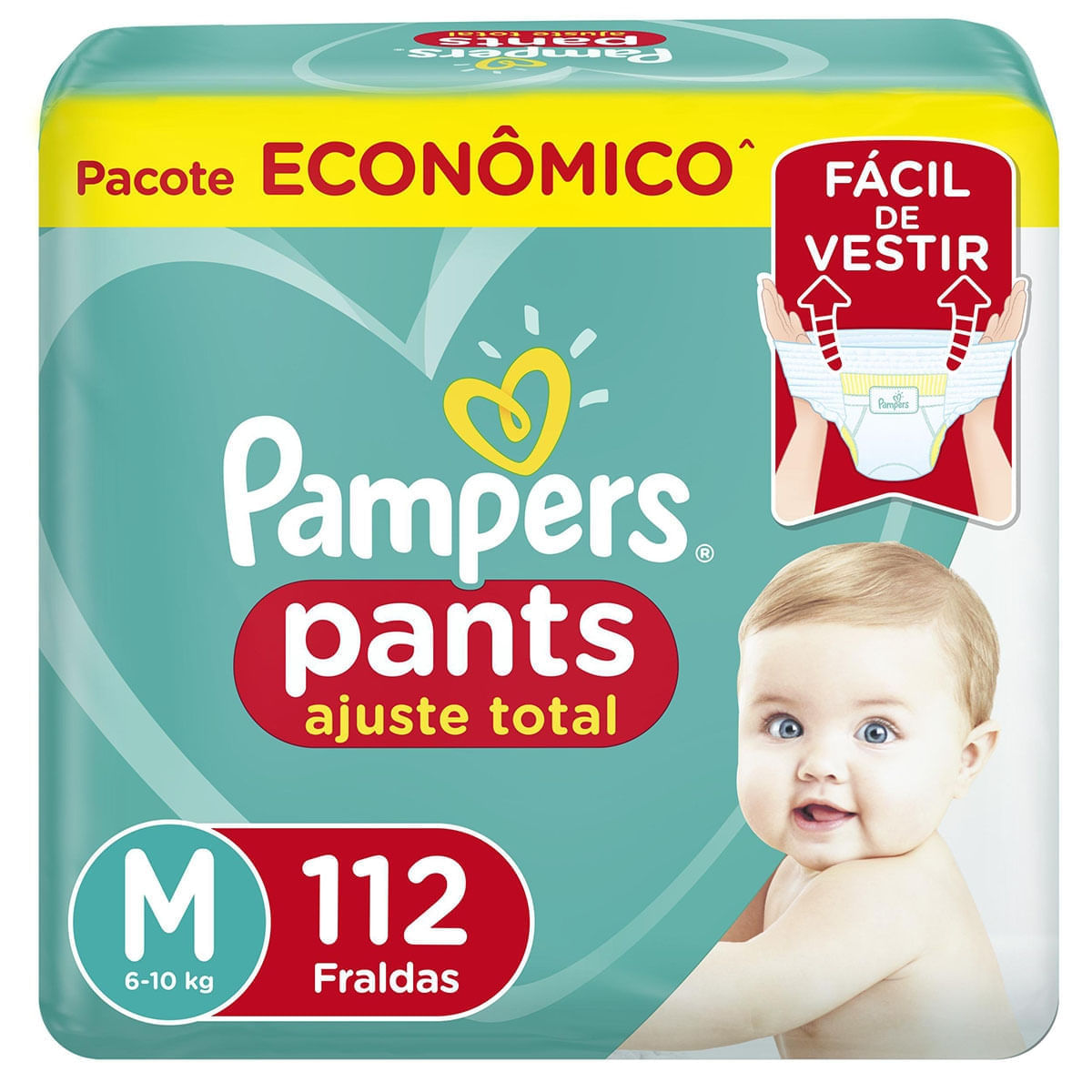 Fralda Pampers Confort Pants Ajuste Total Max 112 Unidades M