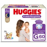 Fralda Descartável Huggies Natural Care Roupinha Hiper G 60 Unidades
