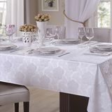 Toalha de Mesa Quadrada Corttex Gran Jacquard 1,48x1,48 Lily Branco