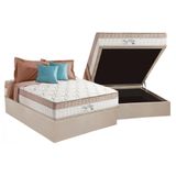 Cama Box Baú Casal: Colchão Molas Masterpocket Ensacadas Anjos King Best + Base Clean(138x188)