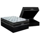 Cama Box Baú Casal: Colchão Molas Bonnel Ortobom Nanolastic Exclusive + Base Black(138x188)