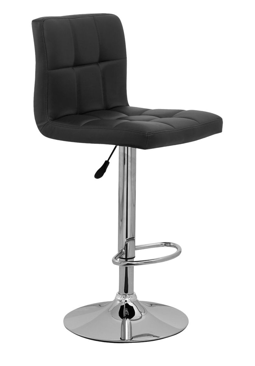 Kit com 2 Banquetas Gomos Confort em Courissimo, Giratoria, com Regulagem de Altura Preta