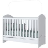 Berço 3 em 1 Multifuncional Mini Cama Bala de Menta Branco - Amarena