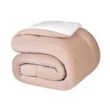 Cobredom Sherpa Queen Dupla Face Pele De Carneiro Soft Luxo 2,20m X 2,40m - Bege