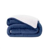 Cobredom Sherpa Queen Dupla Face Pele De Carneiro 2,20m X 2,40m - Azul