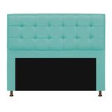 Cabeceira Copenhague 195 cm King Size Suede Azul Tiffany AM Decor