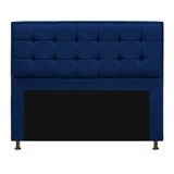 Cabeceira Copenhague 195 cm King Size Suede Azul Marinho AM Decor