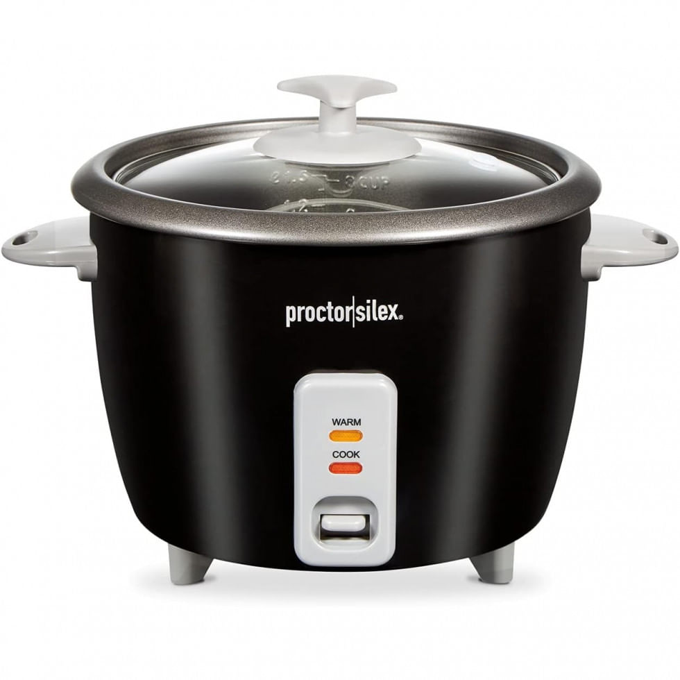 Panela De Arroz Eletrica Ate 16 Xicaras Cozidas Aco INOxidavel 500w, 110v, Proctor Silex 37527, Preto