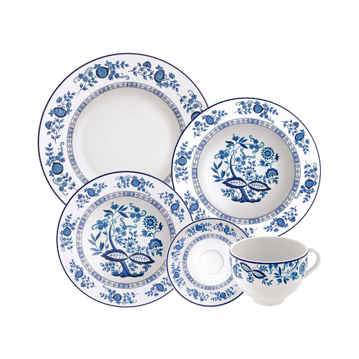 Aparelho De Jantar Tramontina Dulce 20 Peças Em Porcelana Decorada Tramontina