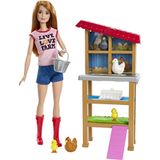 Barbie Fazendeira Ruiva Conj. Galinheiro 3 Galinhas 2 Pintinhos Brinquedo Temático 3-7 Anos